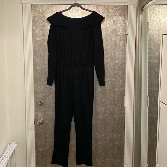 Johanna Ortiz 100% wool open back ruffle jumpsuit, size 6 - Picture 2 of 9